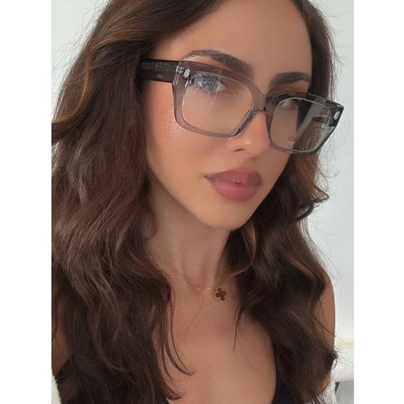 NEW Fendi FE50094F Grey Transparent Square Eyeglasses Frames - Picture 6 of 11